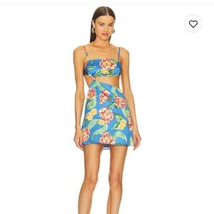 Revolve Blue Floral Mini dress - Vibrant Tropical Print - more to come brand